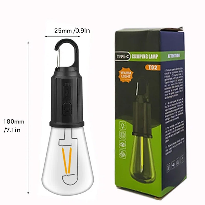 Ny utendørs campinglampe med Type-C-ladbar retro-lampe til oppheng