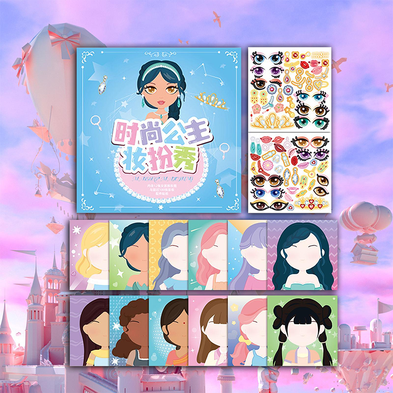 Småbarnsbok med klistremerker for gutter og jenter