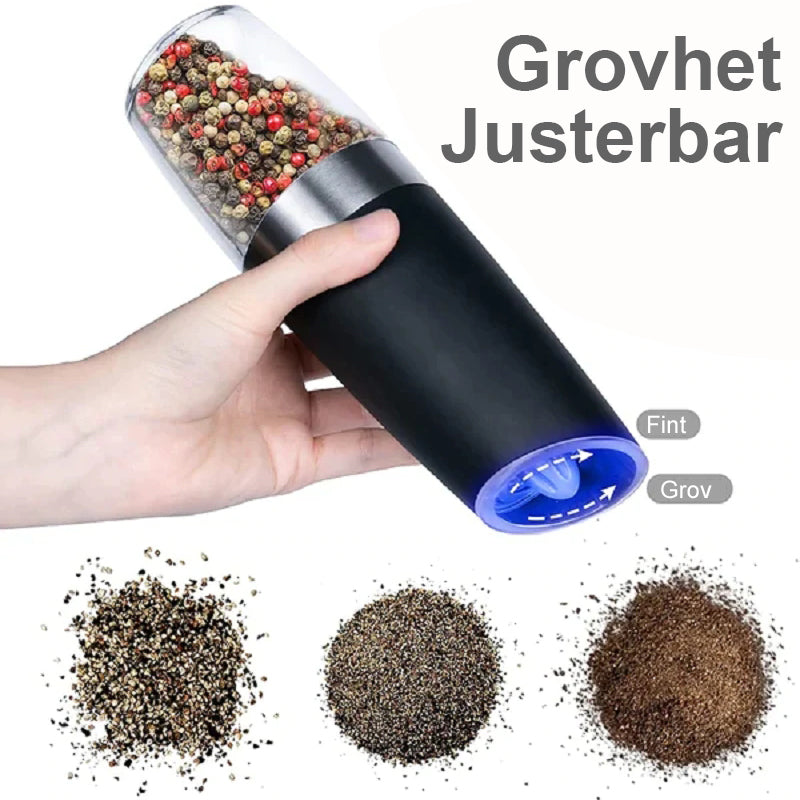 Automatisk Elektrisk Gravitasjons-Induksjon Salt og Pepper Kvern