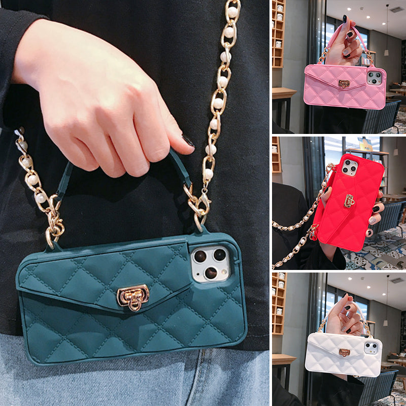 Håndveske telefonveske med mykt silikonkjede