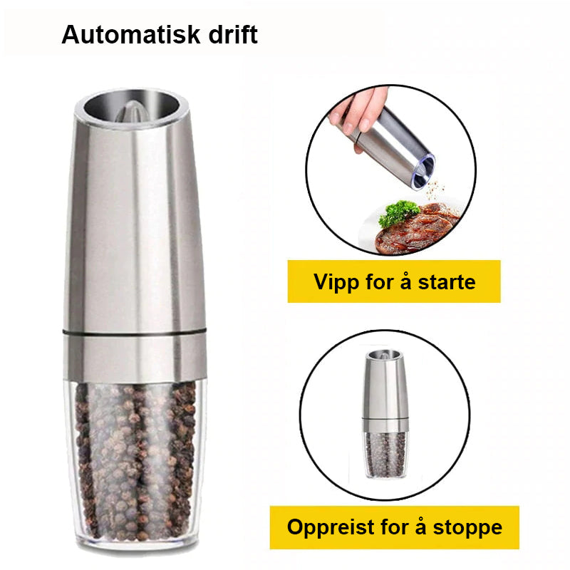 Automatisk Elektrisk Gravitasjons-Induksjon Salt og Pepper Kvern