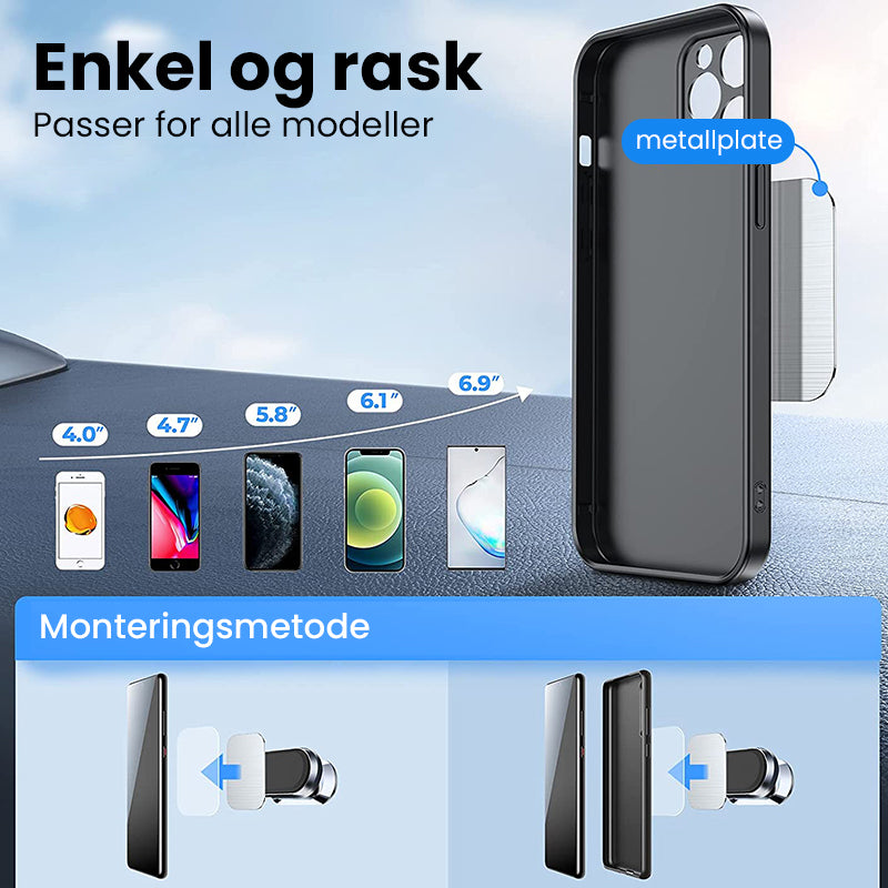 Universell magnetisk fleksibel biltelefonholderen