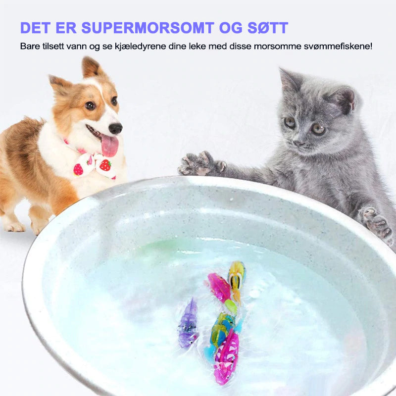 Svømmerobot fiskeleke for katt og hund