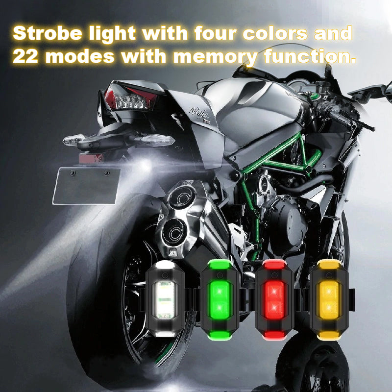 4 farger LED strobelys med USB-lading for drone