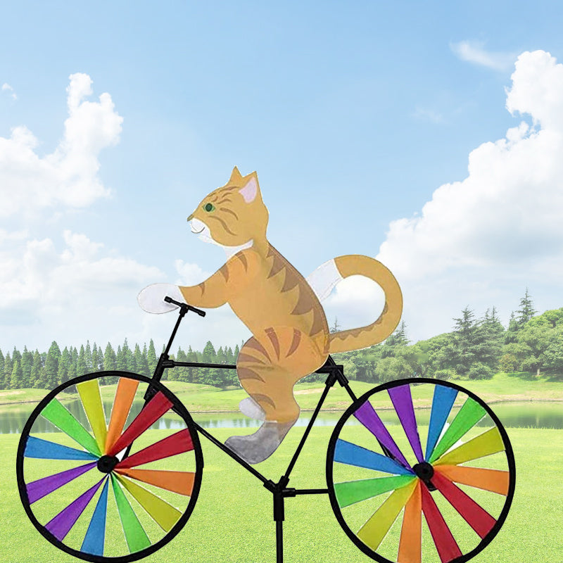 Katt på sykkel vindspinner