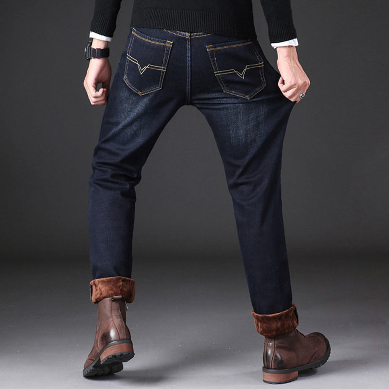 Male Loose Stretchy Denim Straight Pants