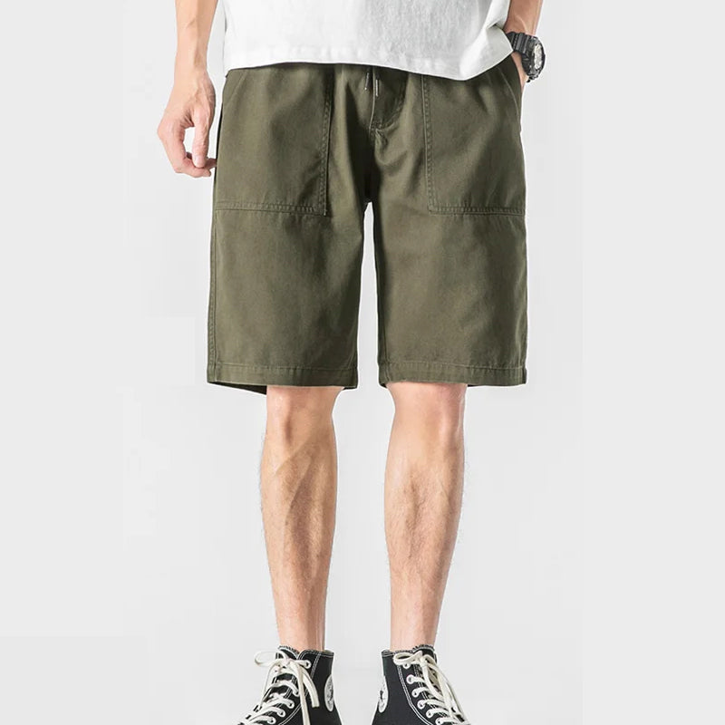 Lett bomulls cargo-shorts for menn