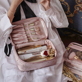 Velvet kosmetikkveske med stor kapasitet