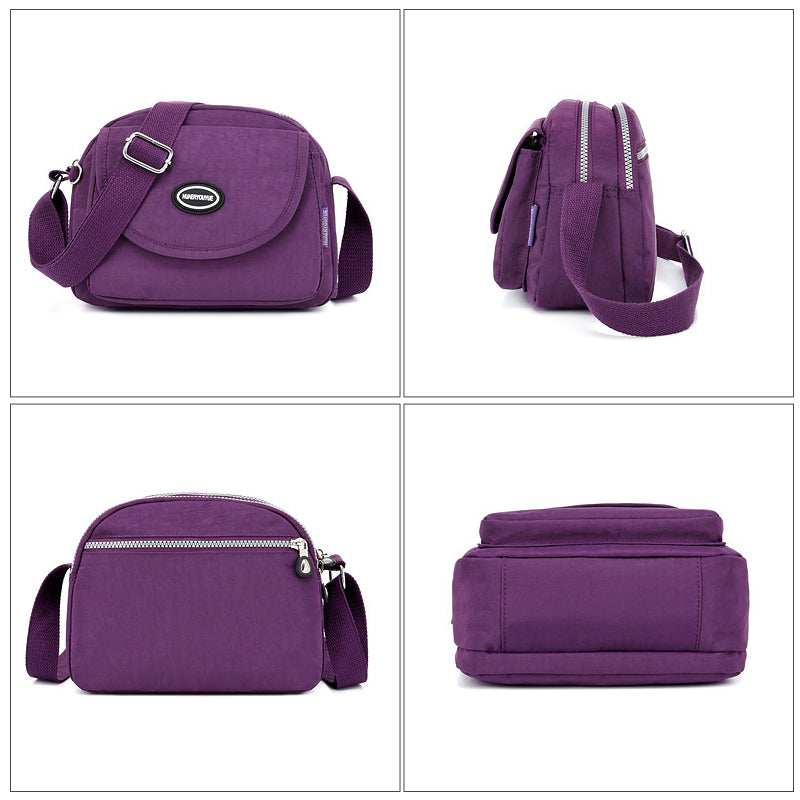 Vanntett nylon skulderveske for damer