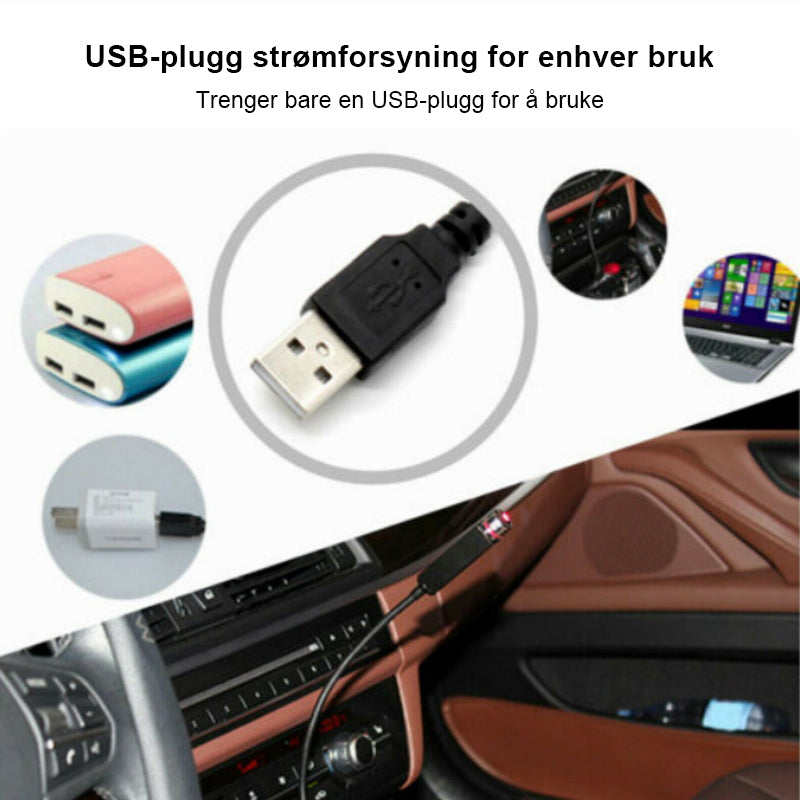 Romantisk USB-nattlys for bil og hjemmetak