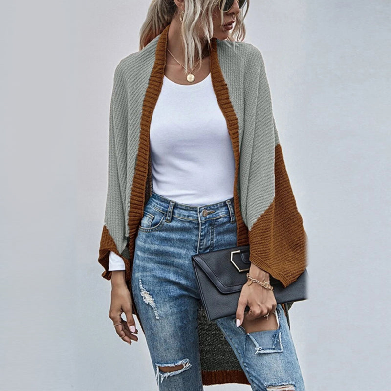 Colorblock knitted cardigan