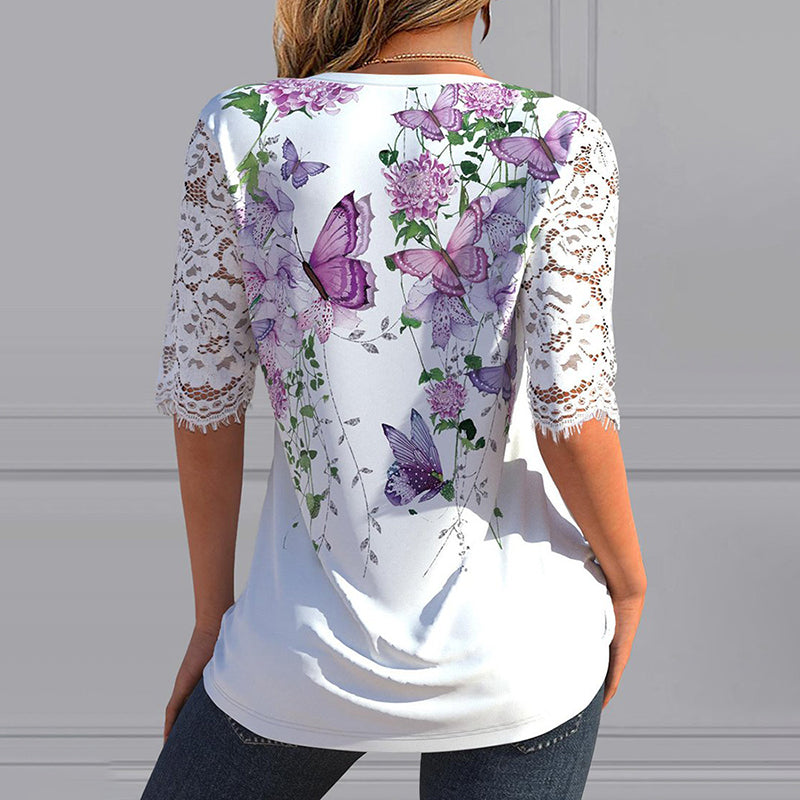 Elegant Bluse med trykk