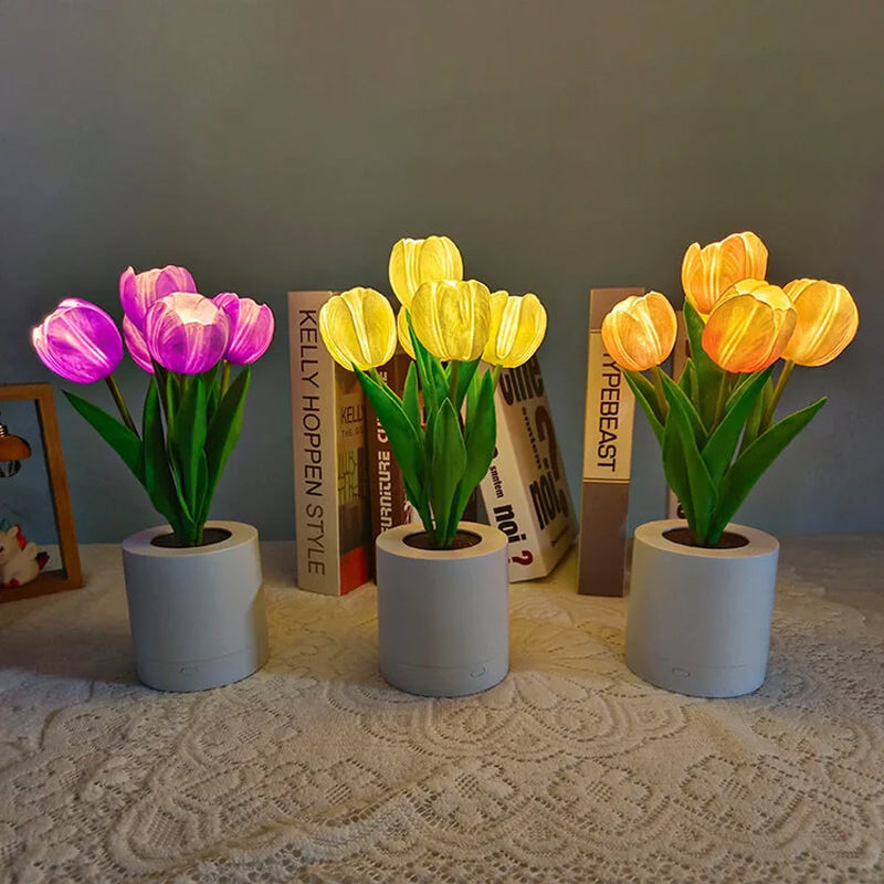 LED oppladbart tulipan nattlys