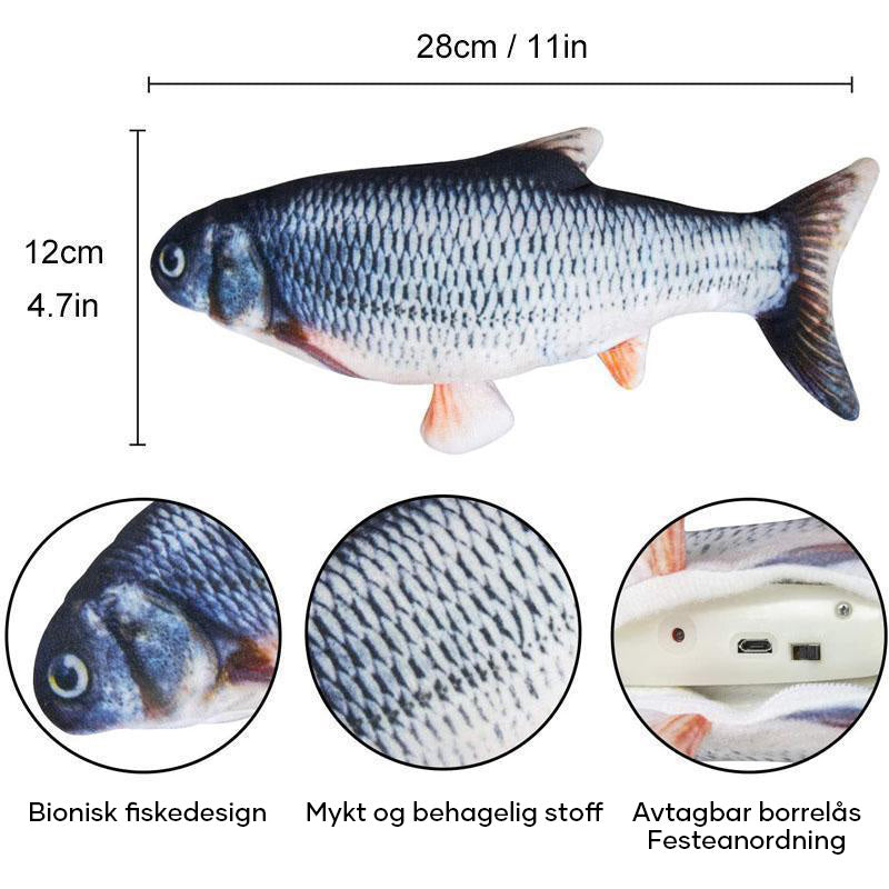 Plysj simulering USB lading kjæledyr fisk leke