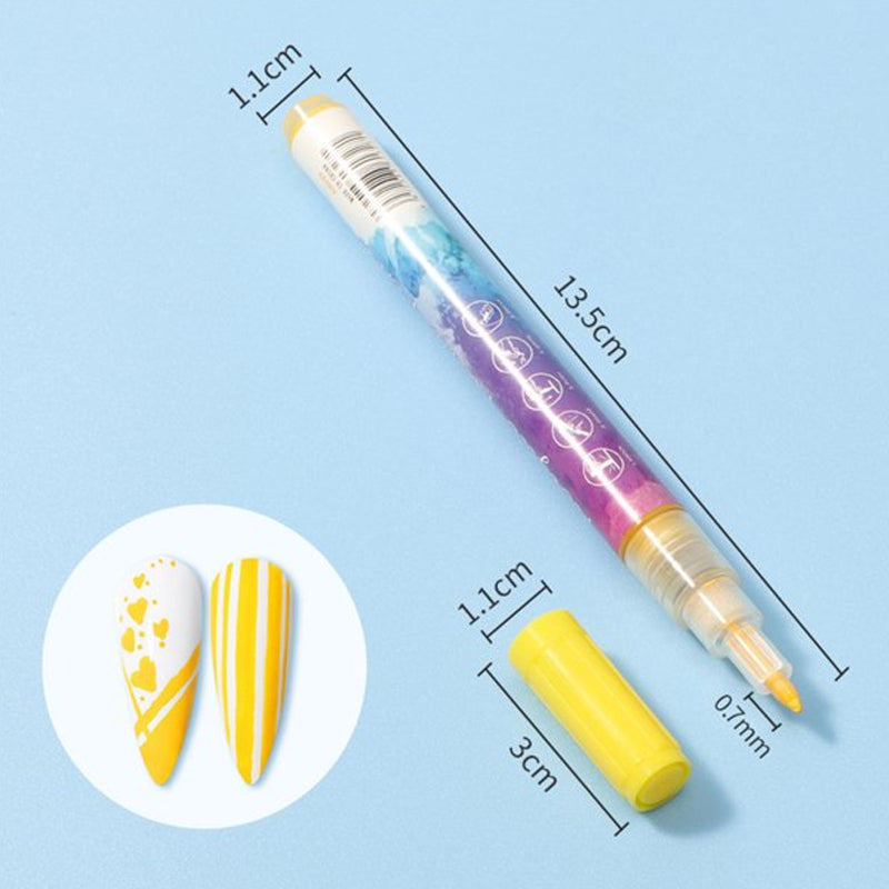 12 farger Ultra Thin Curve Manikyr Marker