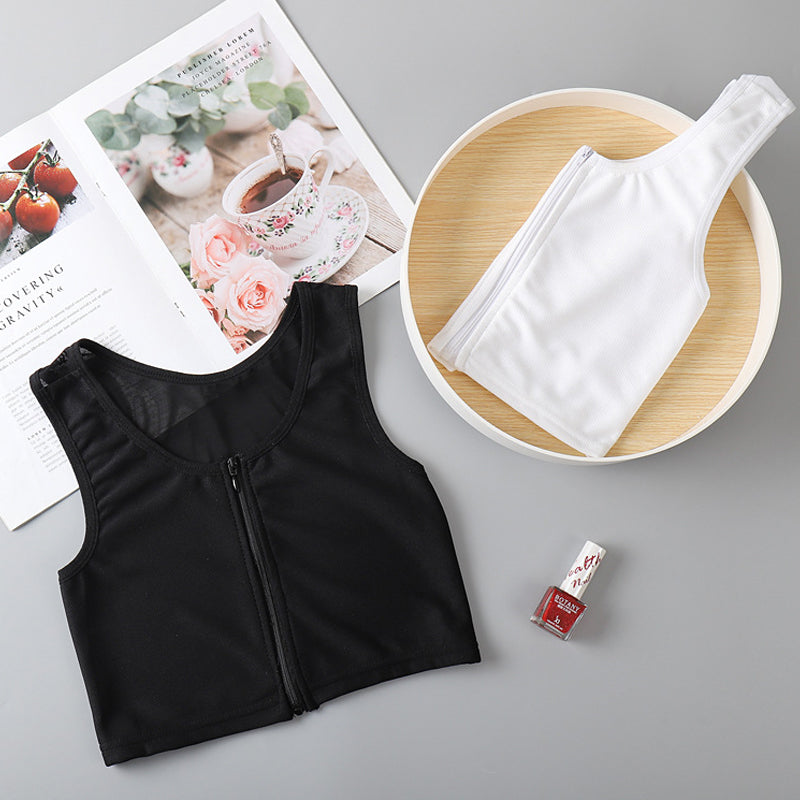 Tynn frontglidelås bustier tank top