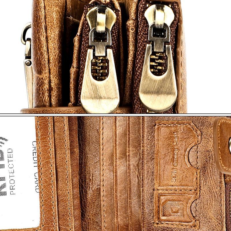 Retro lommebok med glidelås
