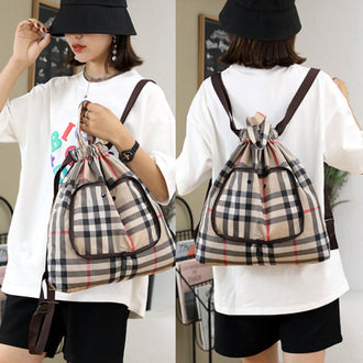 Ryggsekk med snøring og stor kapasitet