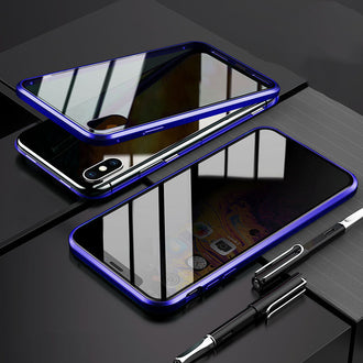 Anti-pipende dobbeltsidig magnetisk iPhone-deksel i herdet glass
