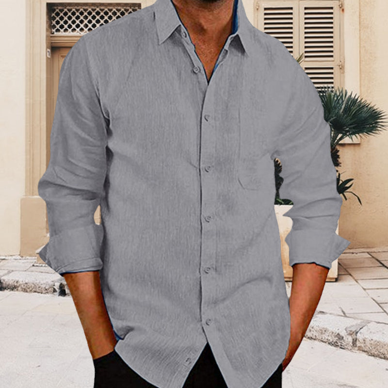 Ensfarget skjorte for menn