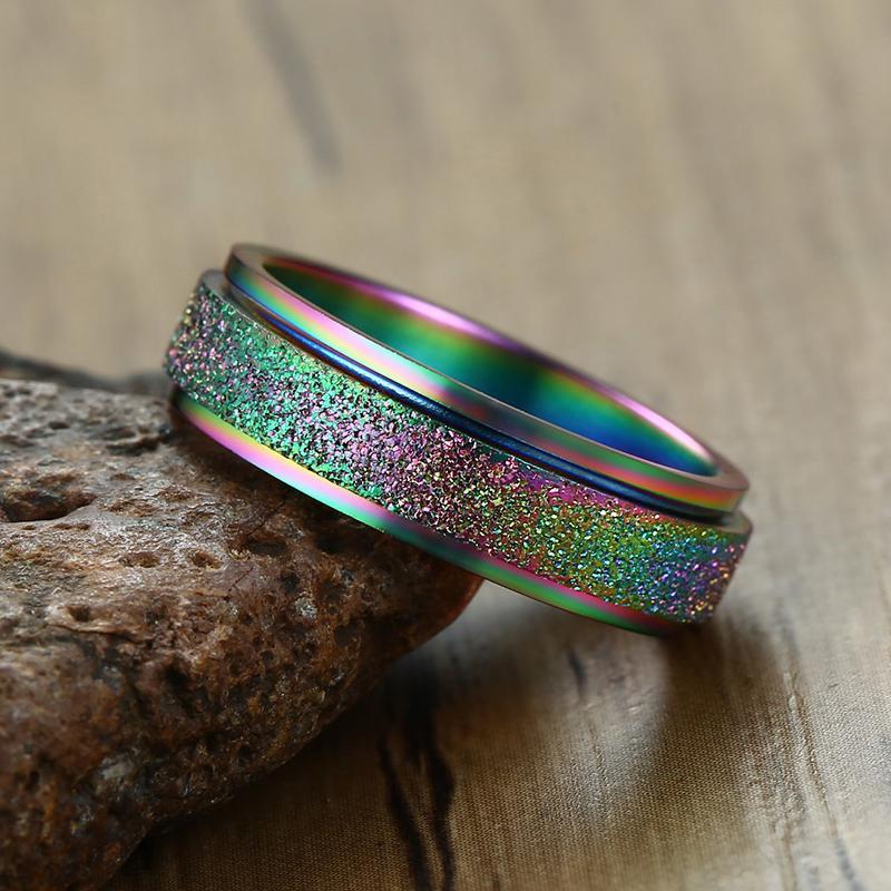 Sandblåst Roterende Fidget Ring