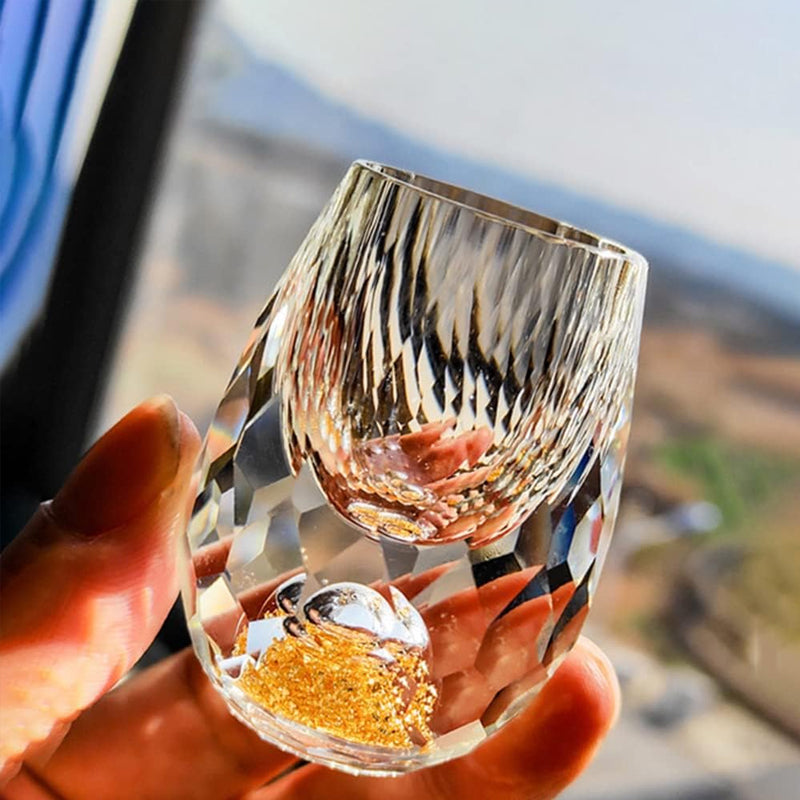 Vinglass med diamant