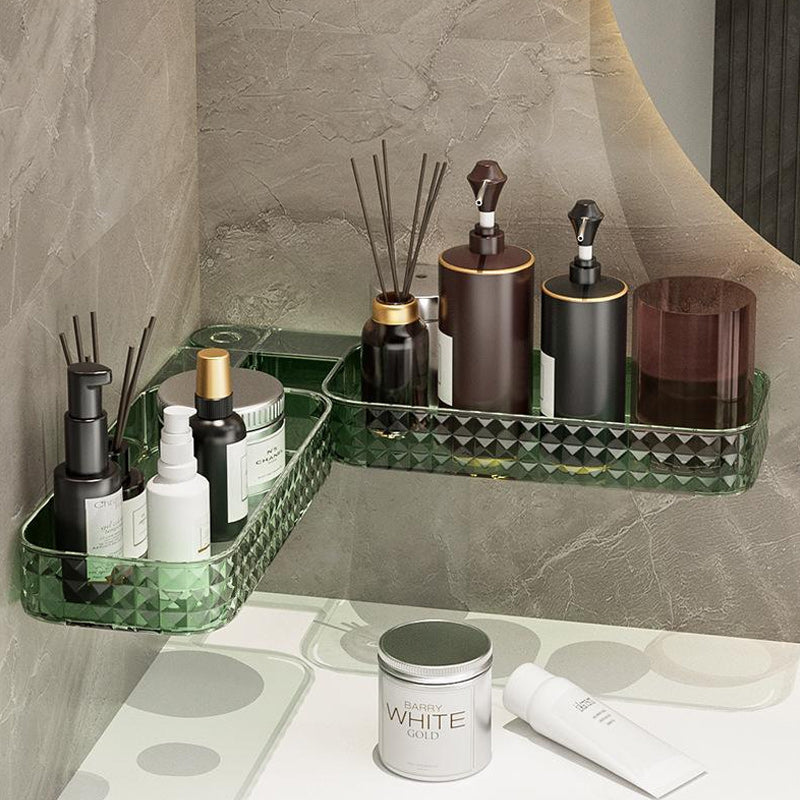 Multifunctional wall-mounted U-shaped rotating storage corner shelf