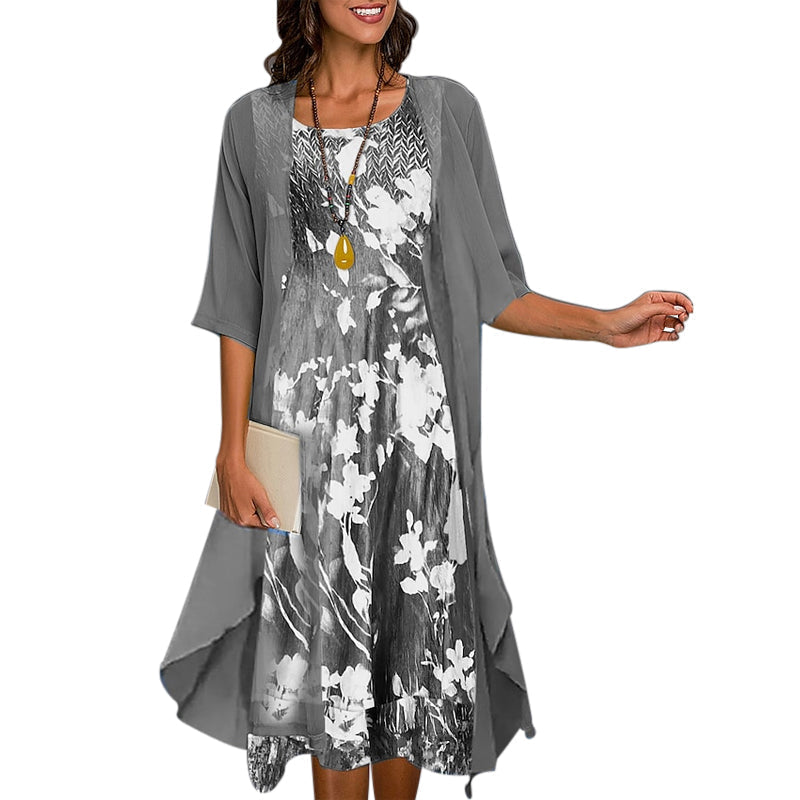 Todelt sommerkjole i chiffon
