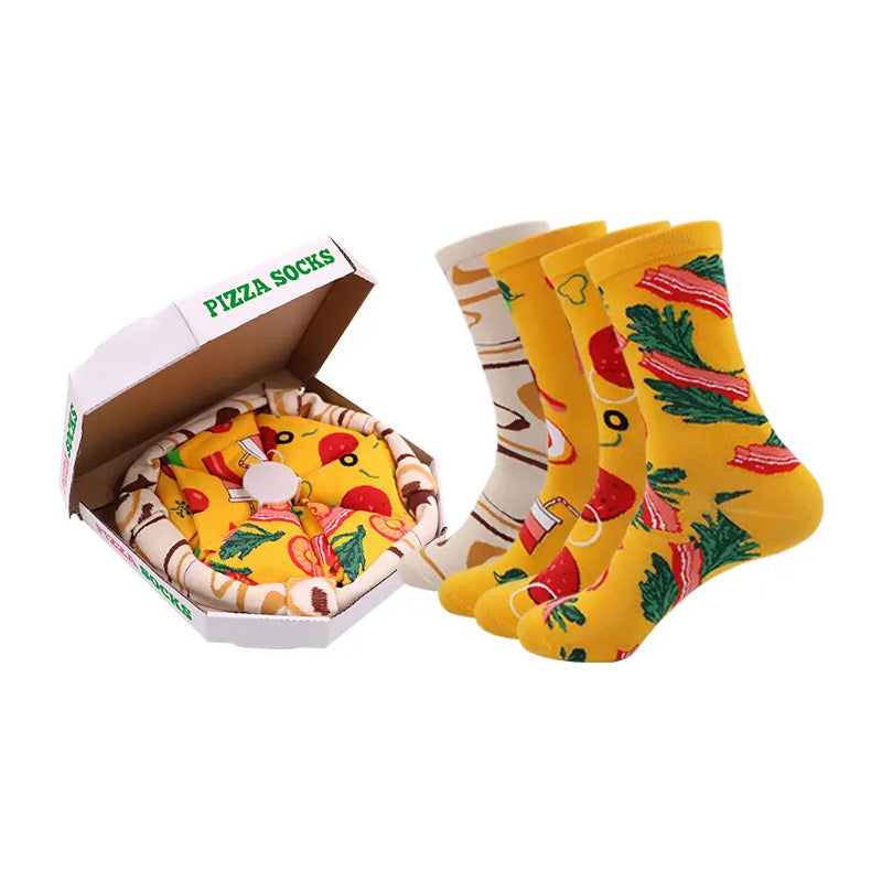4 par kreativ pizzasokker i pizzaboks