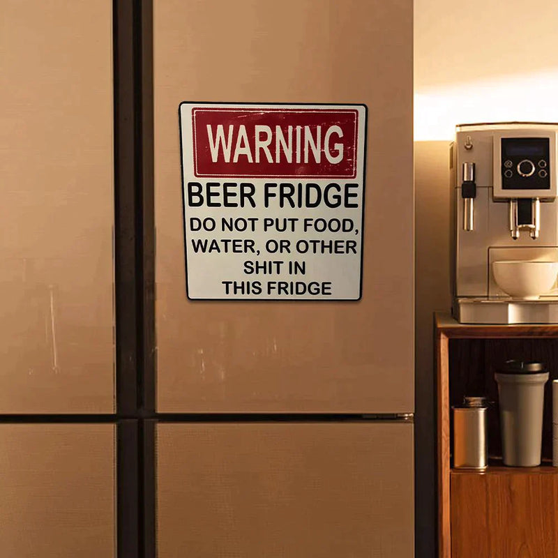 Morsomt ølkjøleskap Vintage-klistremerke-skilt