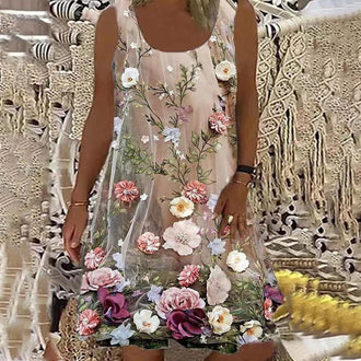 Blomstret tank-kjole