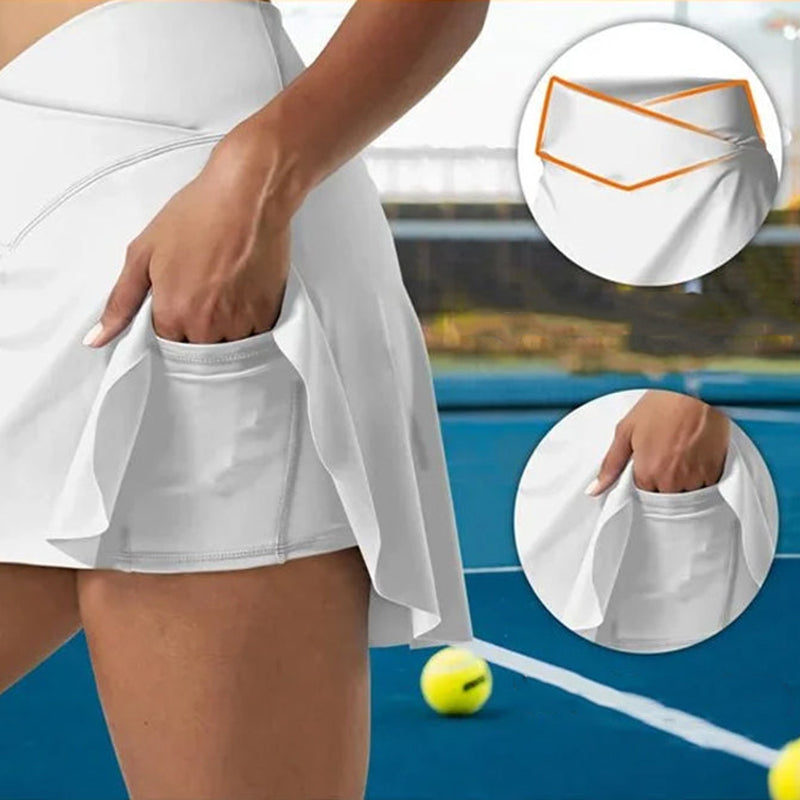 Stretchy tenniskort med lommer