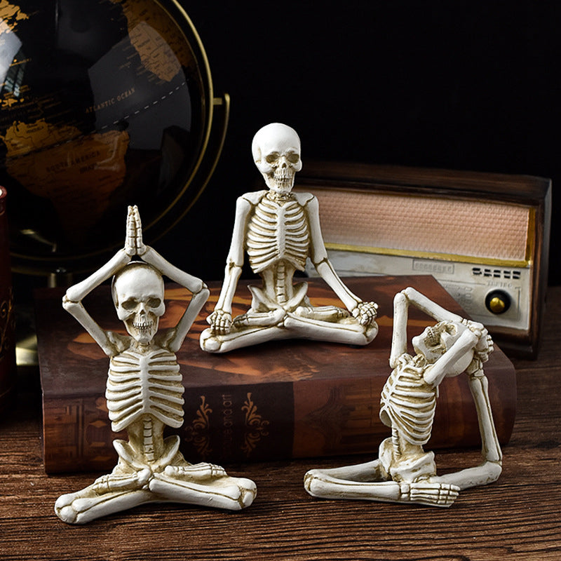 Unik Yoga Skull Statue