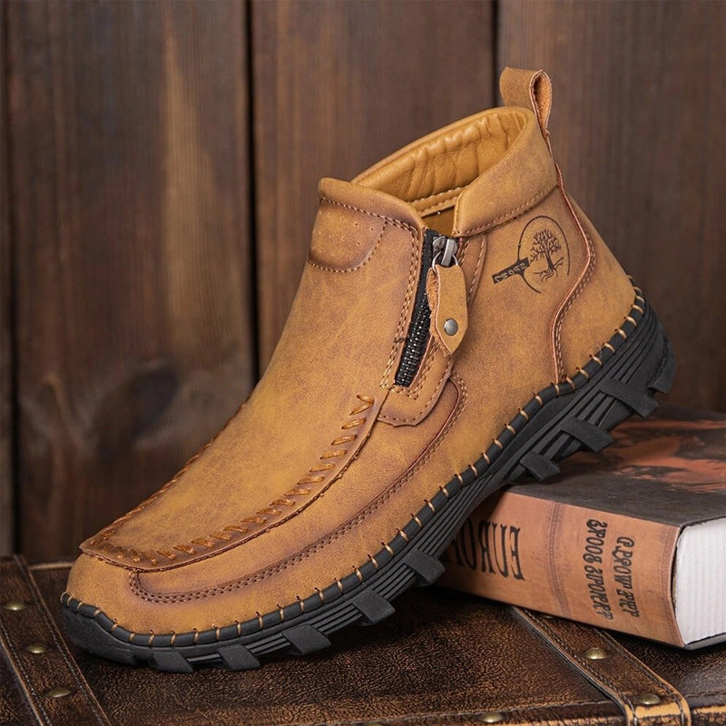 Men's high top side zip boots