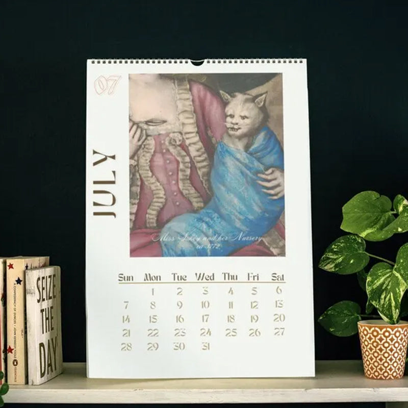 2024 vegghengende kalender, morsom kunstnyhet gave