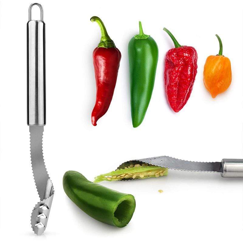 Rustfritt stål Chili Corer Peppers Seed Remover
