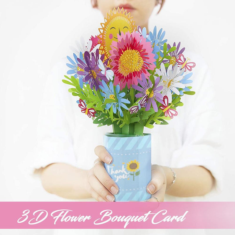 3D blomsterbukettkort