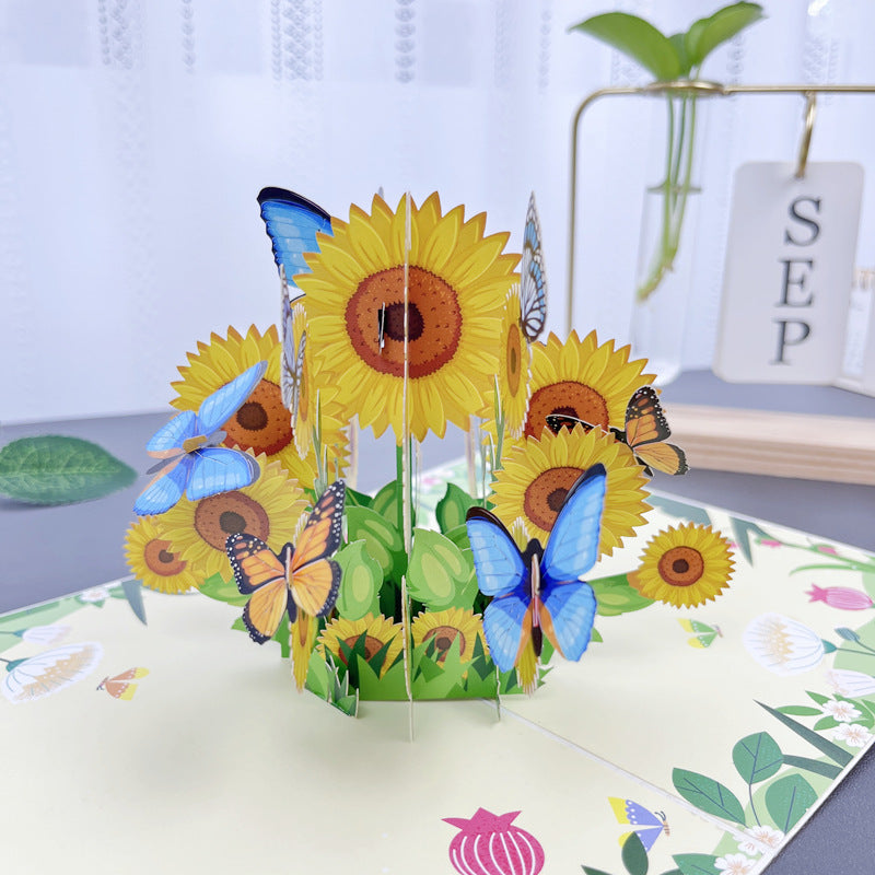 3D-håndlaget blomsterhilsenkort