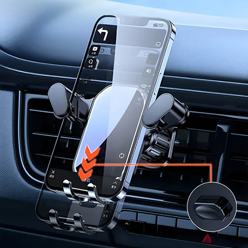 Mobiltelefonholder i fossefallstil på dashbordet i bilen