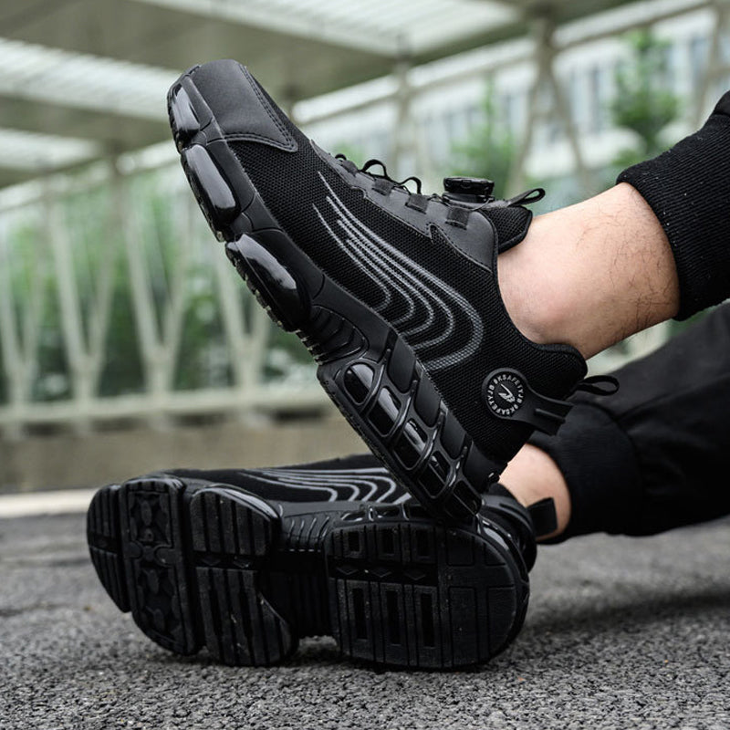 Beskyttende sneakers i ståltå med roterende spenne