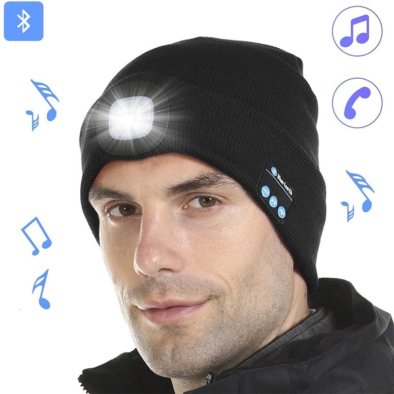 Bluetooth lue med LED-hodelykt