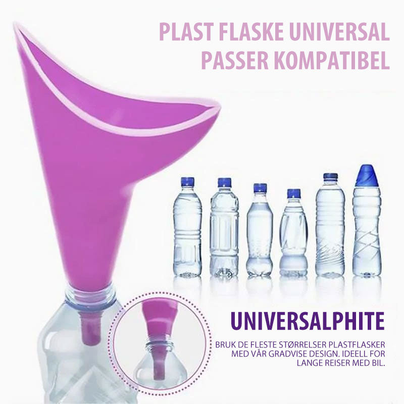 Gjenbrukbare knebelfri kvinnelig urinal