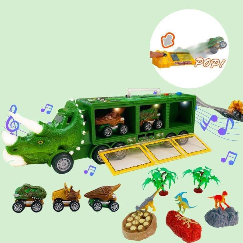 Dinosaur-transporter lastebil med musikk