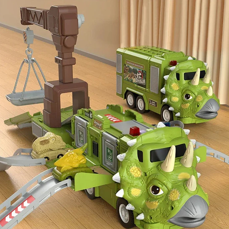 Nytt Dinosaur Transforming Engineering Truck Track Lekesett
