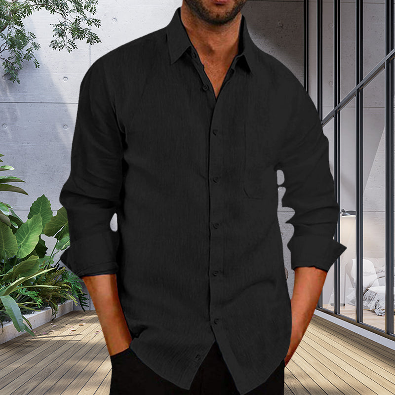 Ensfarget skjorte for menn