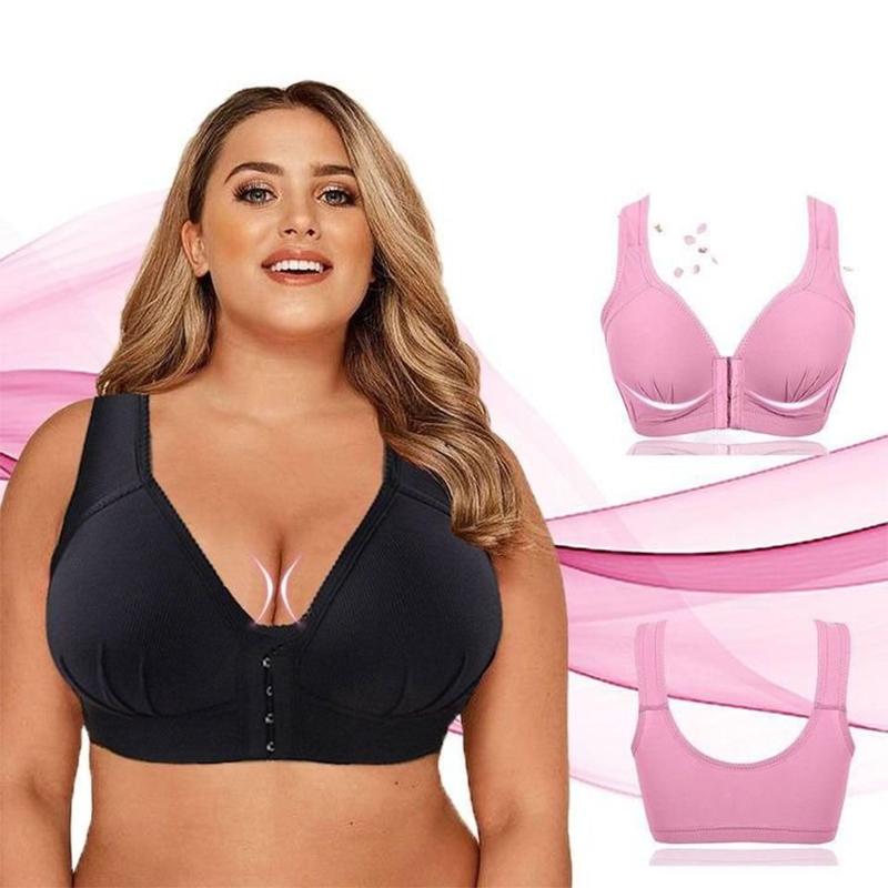 Plus Size Frontlukking Elastisk Push Up Comfort-BH