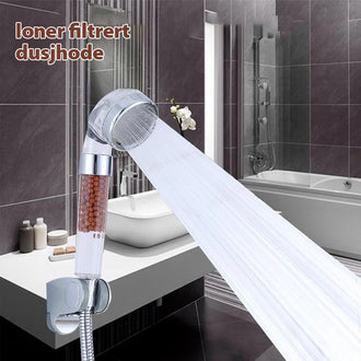 Høytrykks ionefilter dusjhode