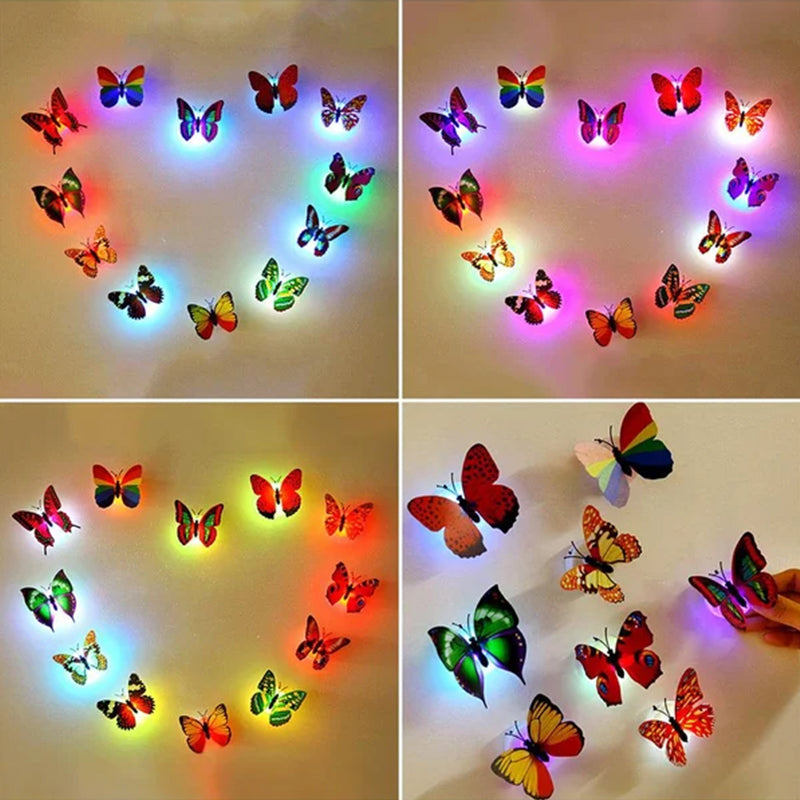 3D LED sommerfugldekorasjon nattlys