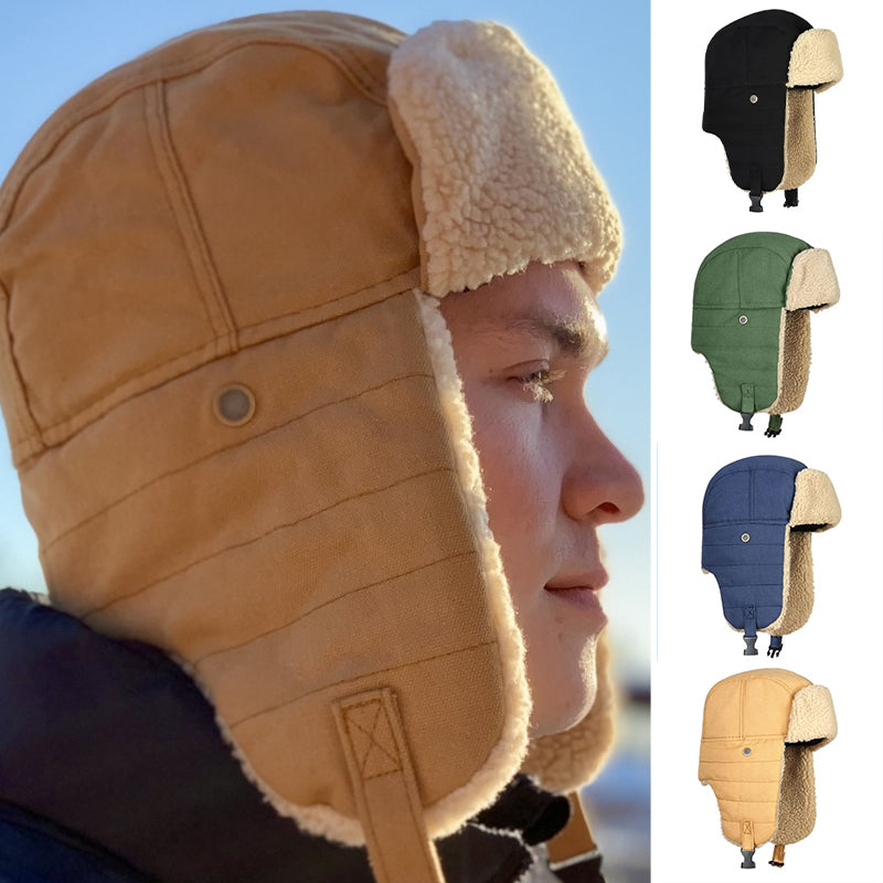 Vintage ear protection fleece hat