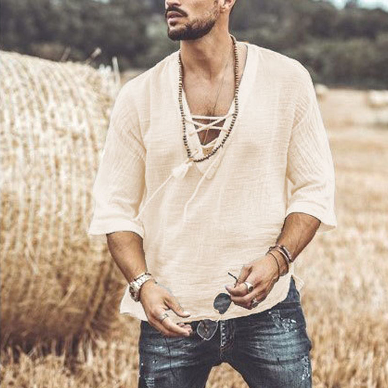 Summer Men Casual  Cotton Shirts